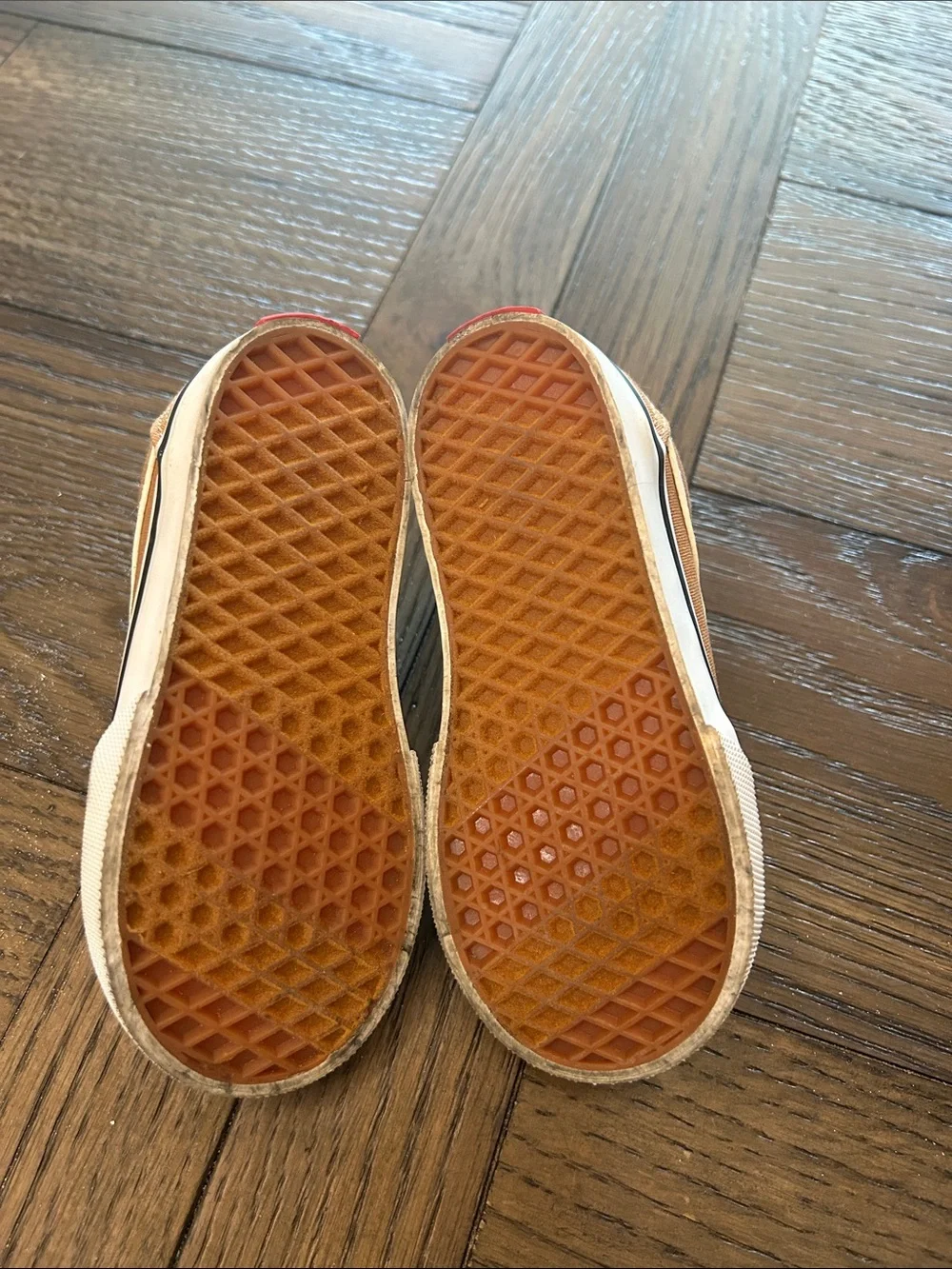 Vans Kids Tan Canvas Low-Top Sneakers with White Stripe
